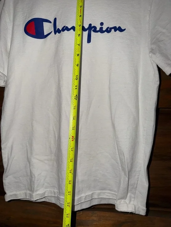 Champion Men's White Crewneck Logo T-Shirt Size-M - Picture 5 of 6
